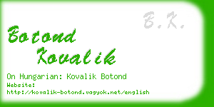 botond kovalik business card